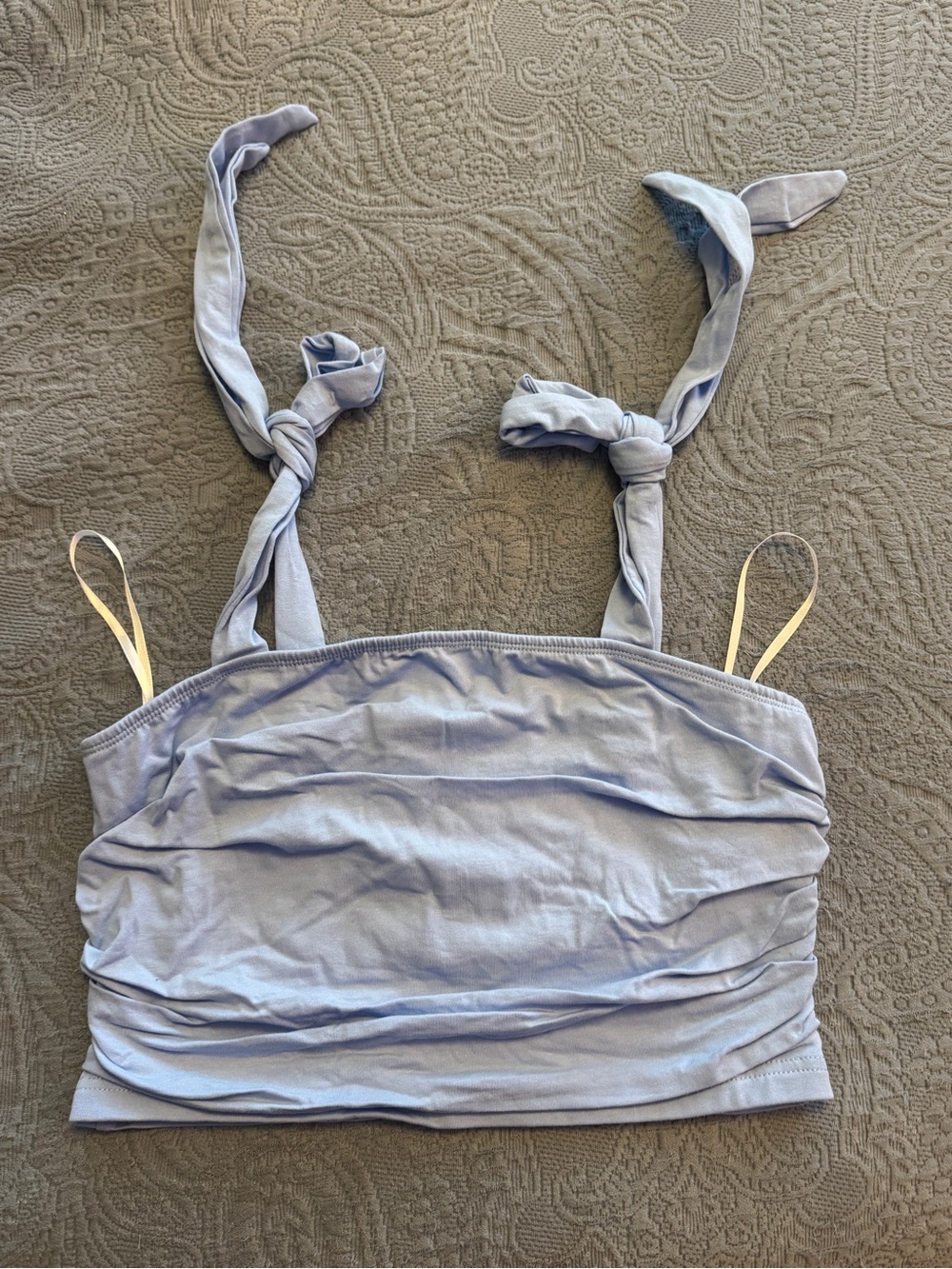 SHEIN Light Blue Knotted Strap Crop tank Cami size medium NWT